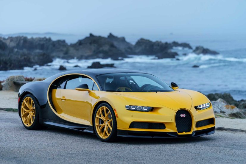 Bugatti Chiron jaune et noire
